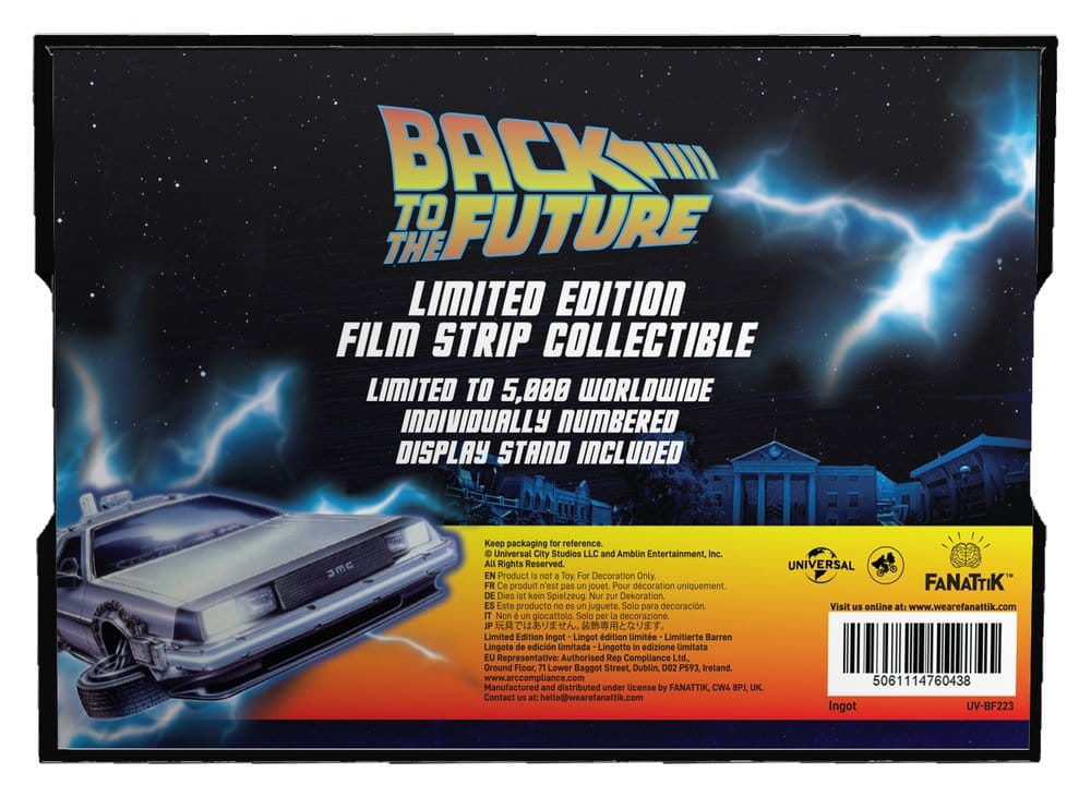 Regreso al Futuro Lingote Tira de película de metal coleccionable Edición Limitada