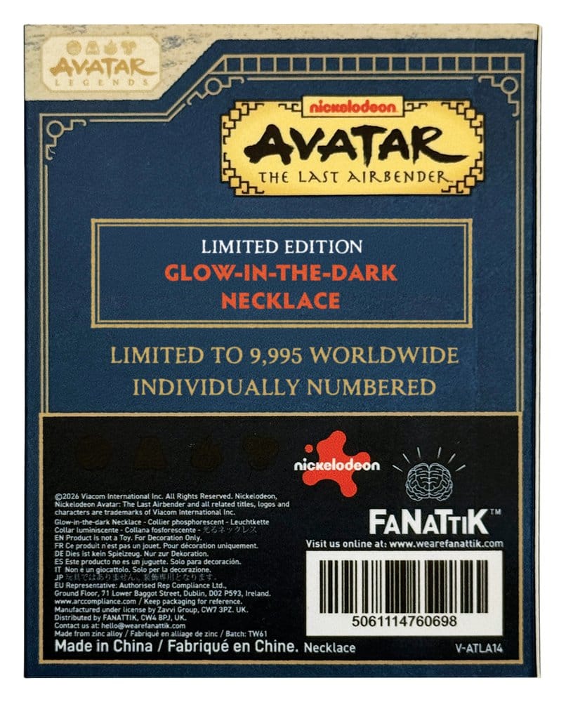 Avatar: La leyenda de Aang Collar Elementos que brillan en la oscuridad Edición Limitada