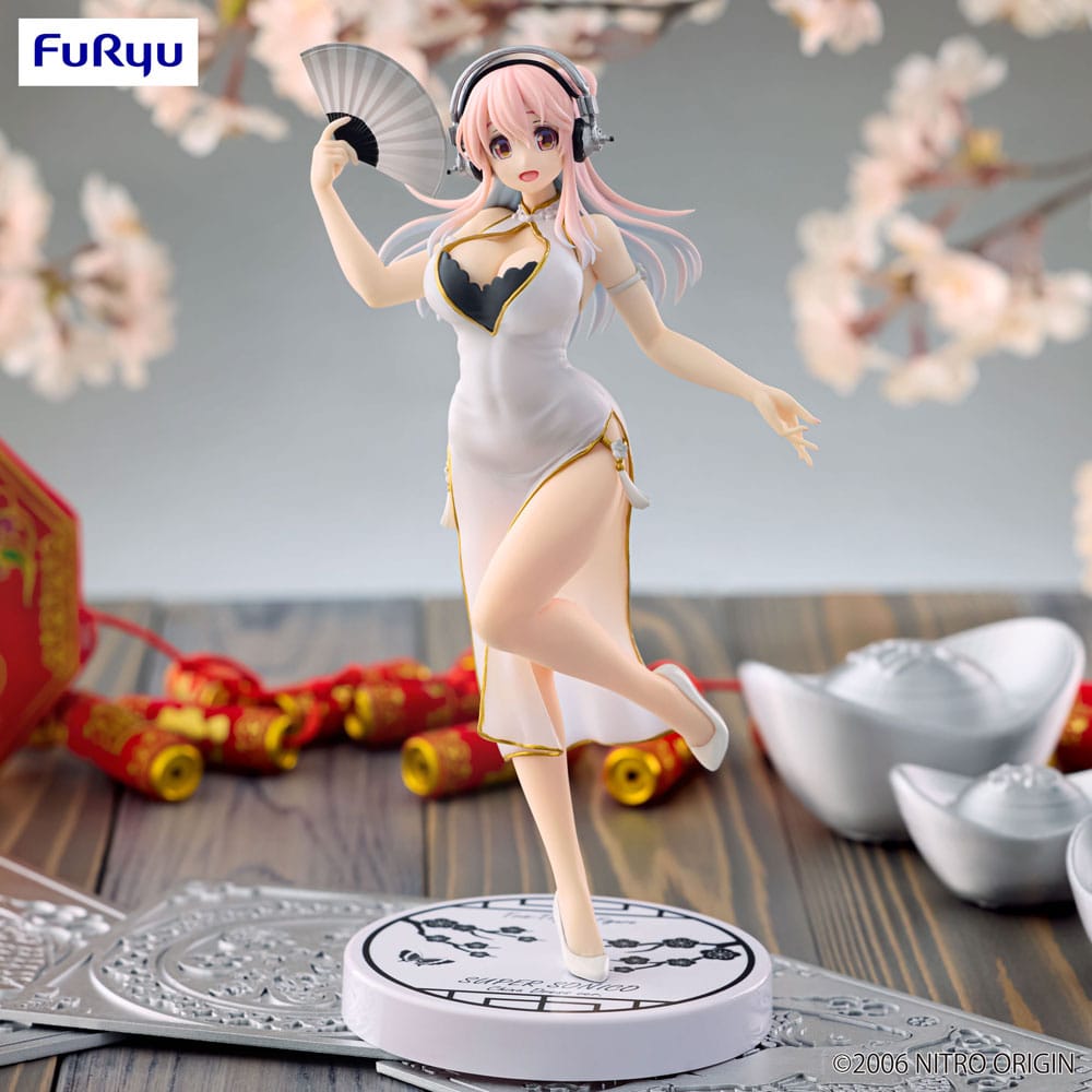 Super Sonico Estatua PVC Trio-Try-iT White China Dress Ver. 21 cm Frikytopia