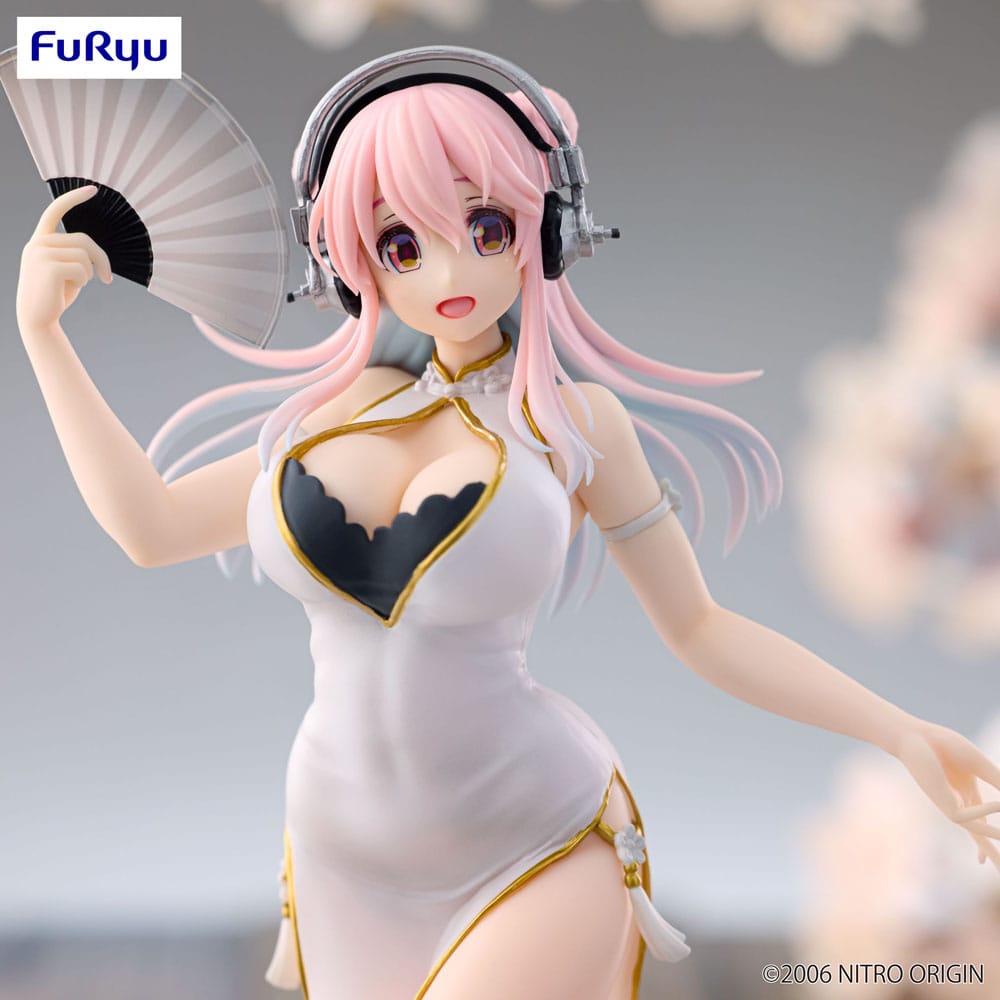 Super Sonico Estatua PVC Trio-Try-iT White China Dress Ver. 21 cm