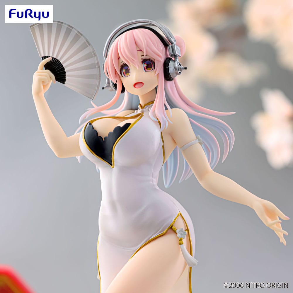 Super Sonico Estatua PVC Trio-Try-iT White China Dress Ver. 21 cm