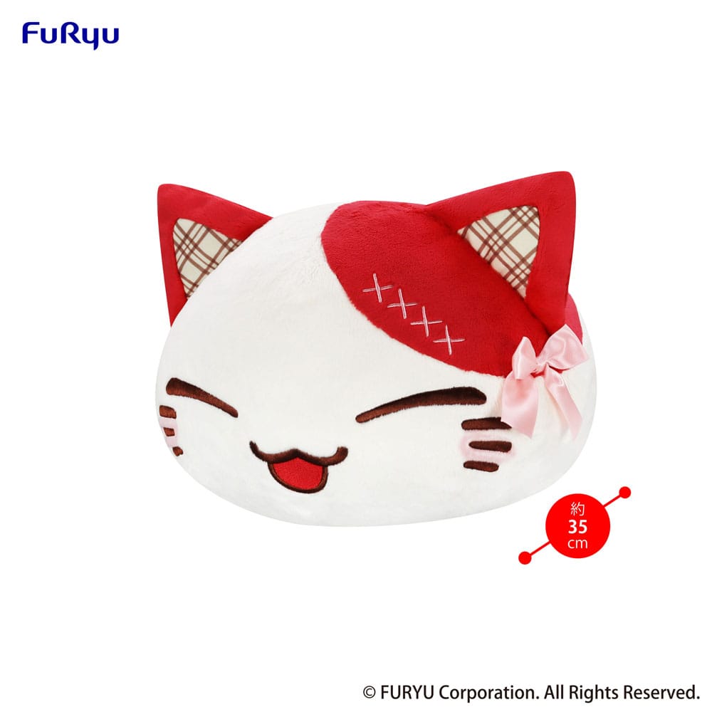 Nemuneko Cat Peluche Sweet Big Plush Red 35 cm