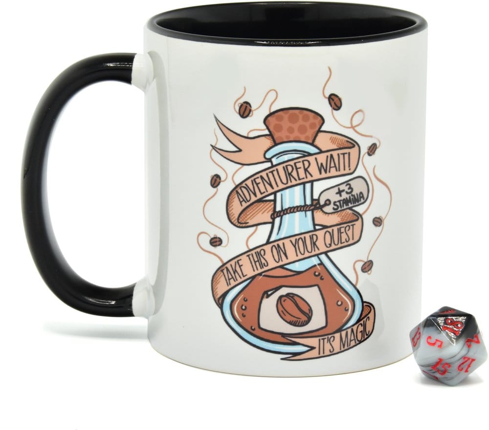 Glassstaff Regalo Taza & dados D20 Coffee Potion Frikytopia