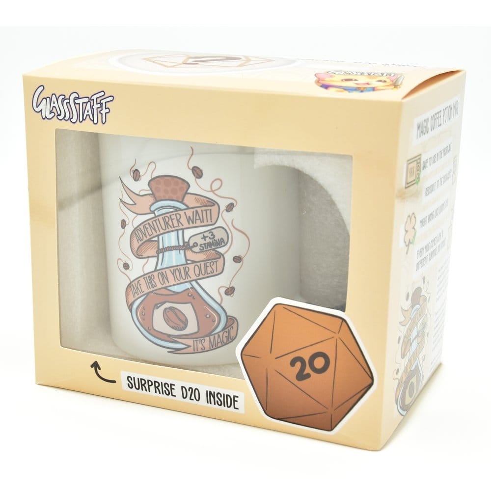 Glassstaff Regalo Taza & dados D20 Coffee Potion