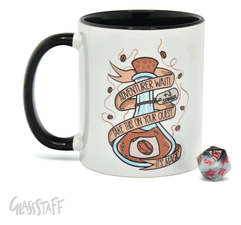 Glassstaff Regalo Taza & dados D20 Coffee Potion