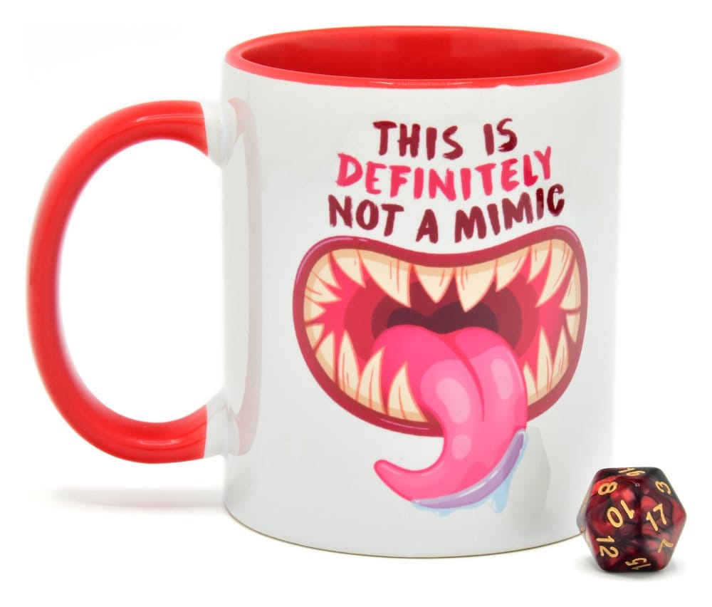 Glassstaff Regalo Taza & dados D20 Not a Mimic Frikytopia