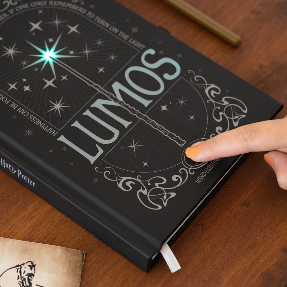 Cuaderno A5 premium led boligrafo Lumos Harry Potter
