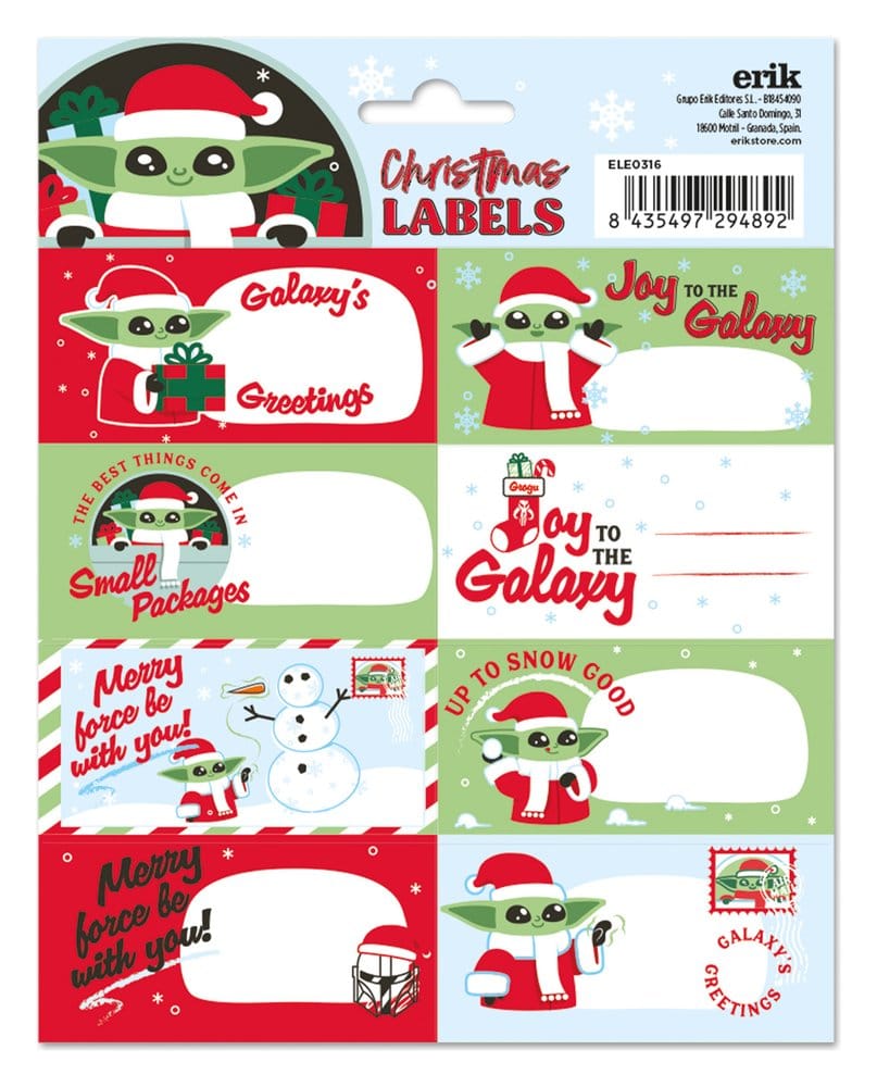 Star Wars Etiquetas Autoadhesivas Navidad Frikytopia