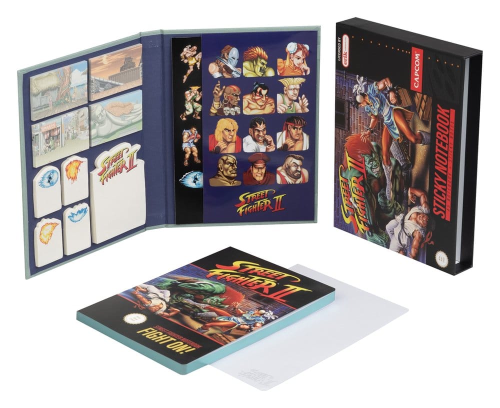 Street Fighter Cuaderno Premium con notas adhesivas y funda A5 Frikytopia