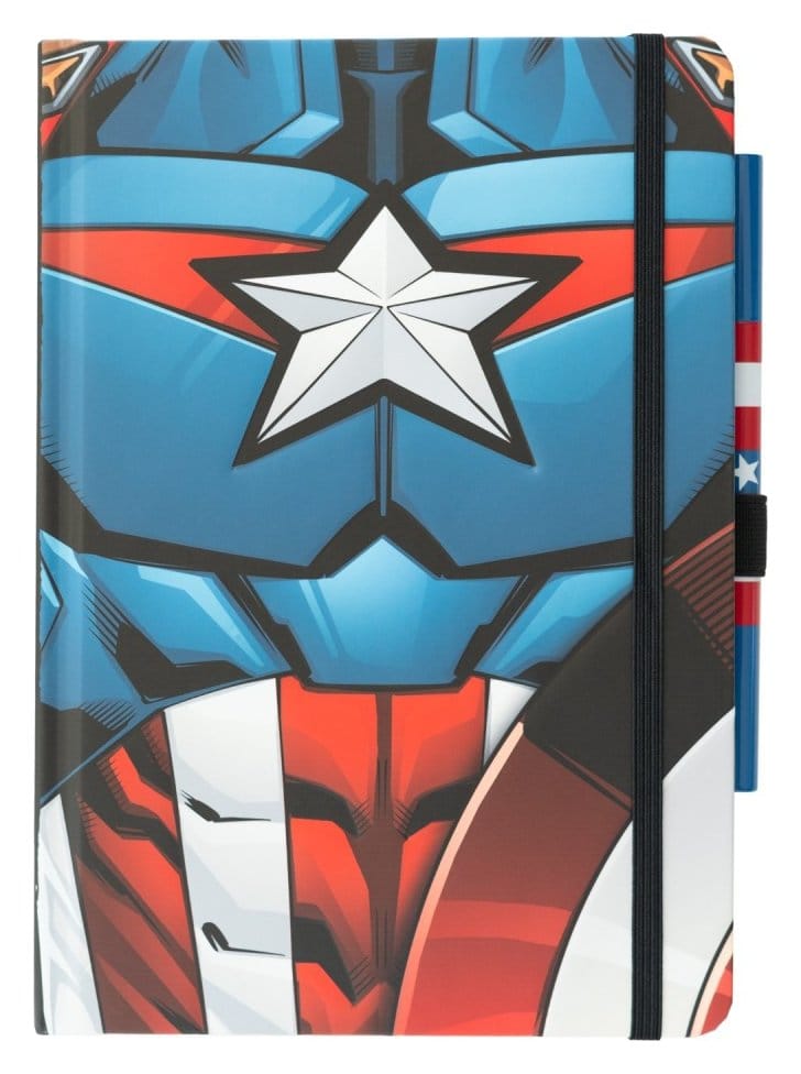 Marvel Capitán América Cuaderno Premium con Bolígrafo Uniform A5 Frikytopia