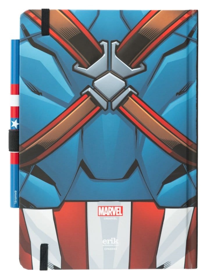 Marvel Capitán América Cuaderno Premium con Bolígrafo Uniform A5