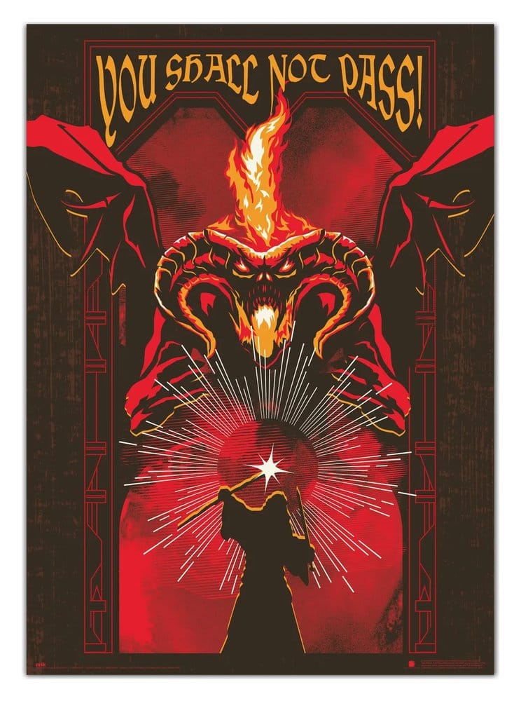 El Señor de los Anillos Póster Luminiscente Balrog 50 x 70 cm Frikytopia