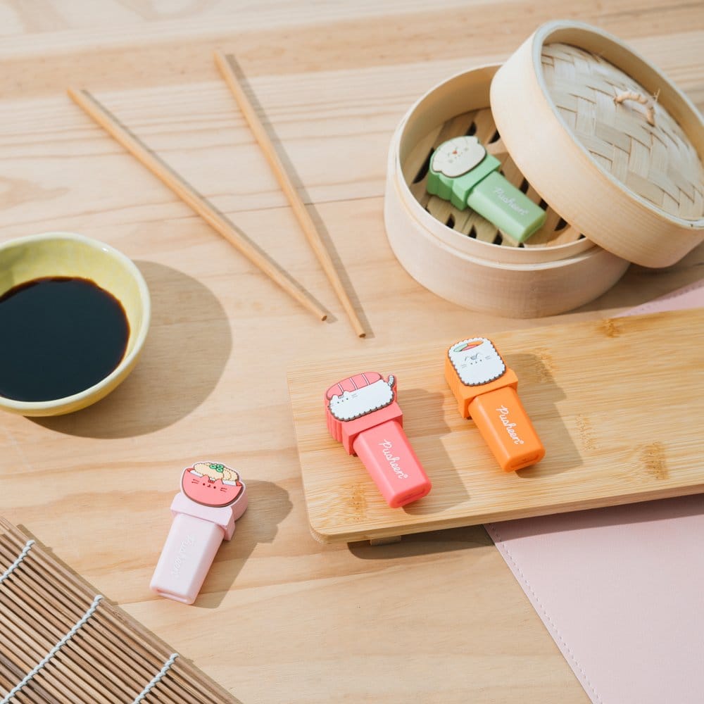 Pusheen Subrayadores con Topper Sushi Roll Set de 4