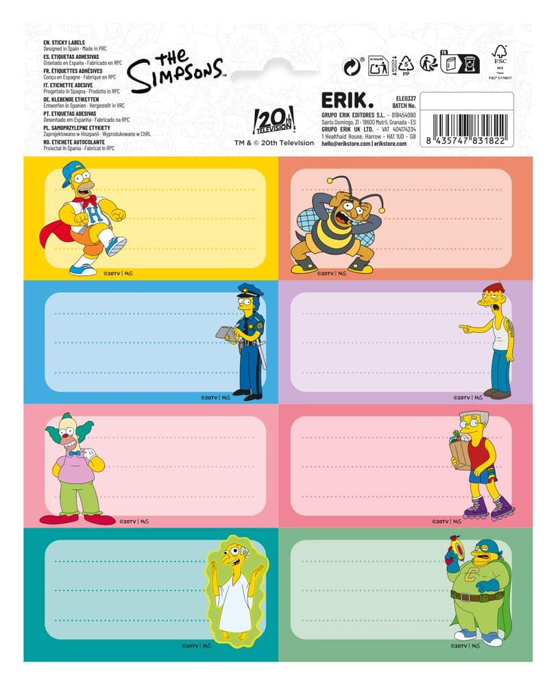 Los Simpson Etiquetas Autoadhesivas (10)