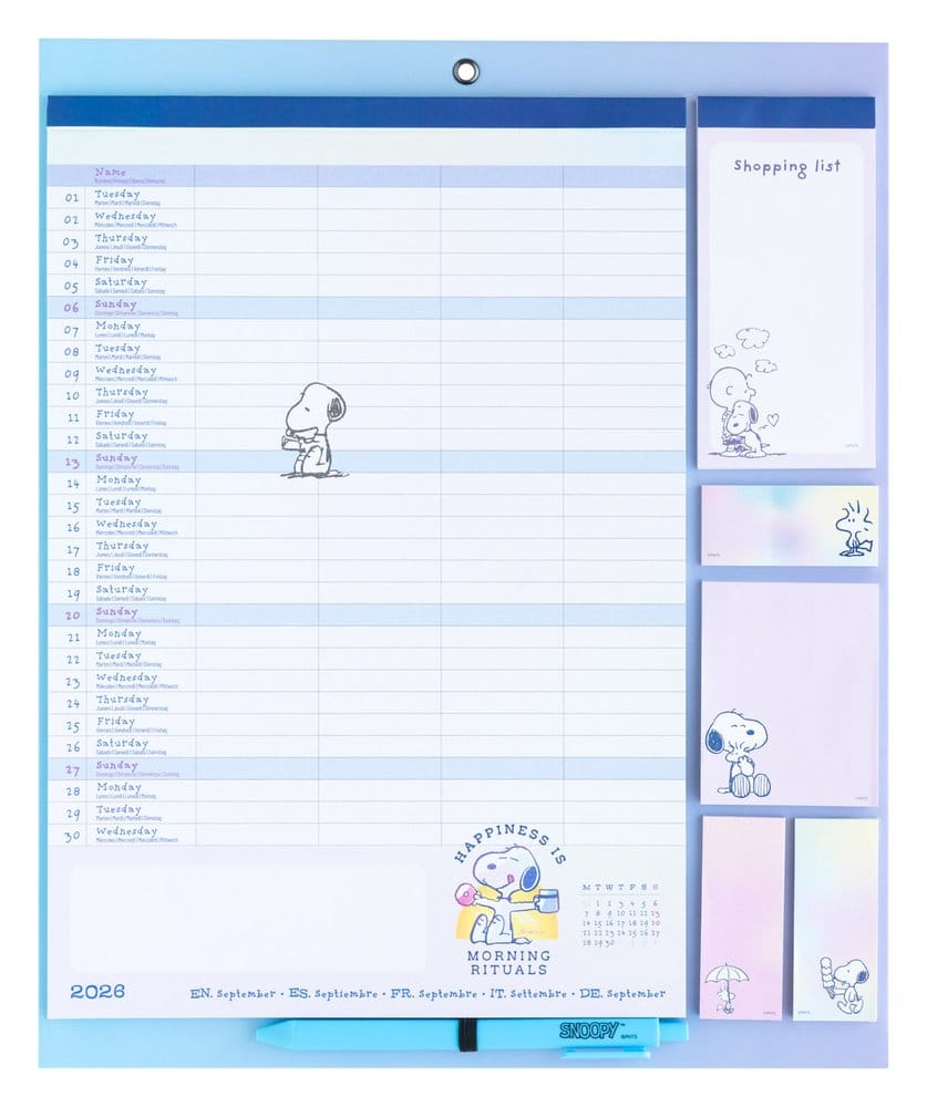Snoopy Planificador Magnético 2026/27 30 x 35 cm