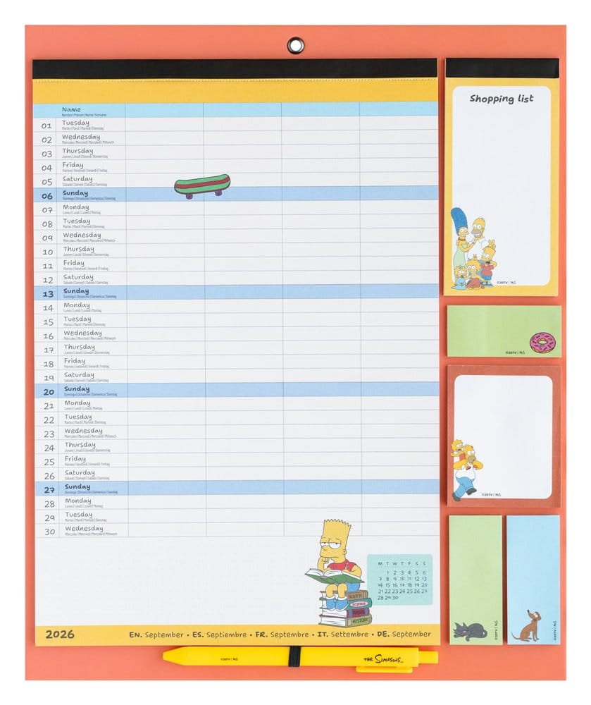 The Simpsons Planificador Magnético 2026/27 30 x 35 cm