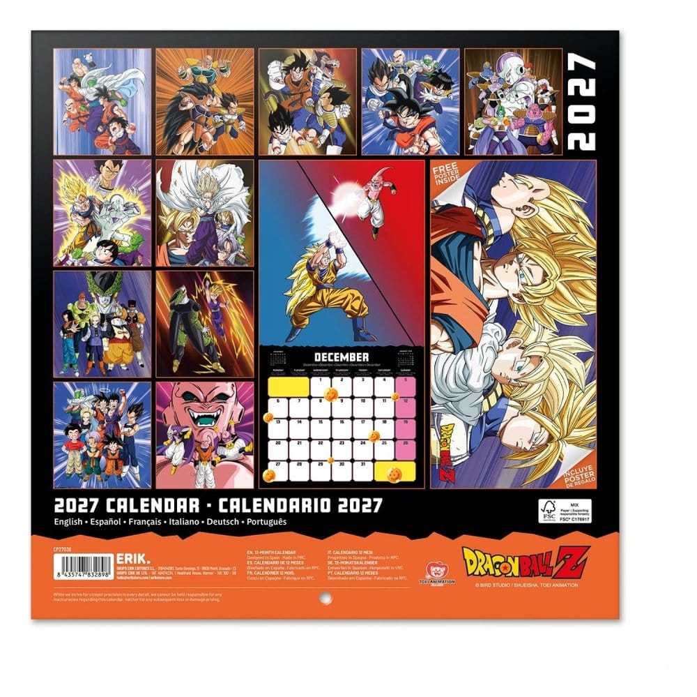 Dragon Ball Calendario de pared 2027 30 x 30 cm