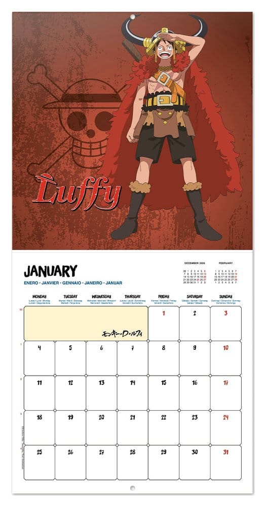 One Piece Calendario de pared 2027 30 x 30 cm