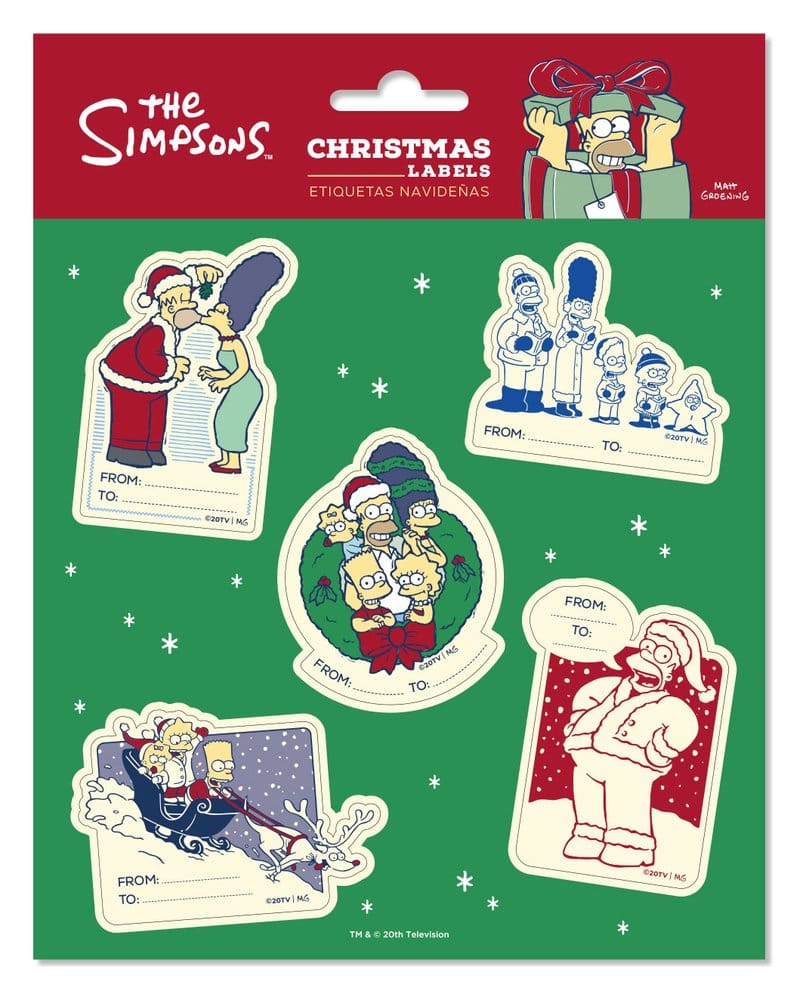 Los Simpson Etiquetas de Navidad Autoadhesivas Premium (10) Frikytopia