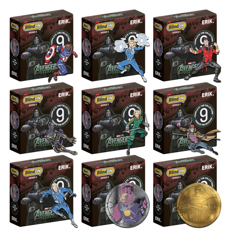 Marvel The Avengers Doomsday Mystery Pins Serie 2 Blind Box Expositor (24) Frikytopia