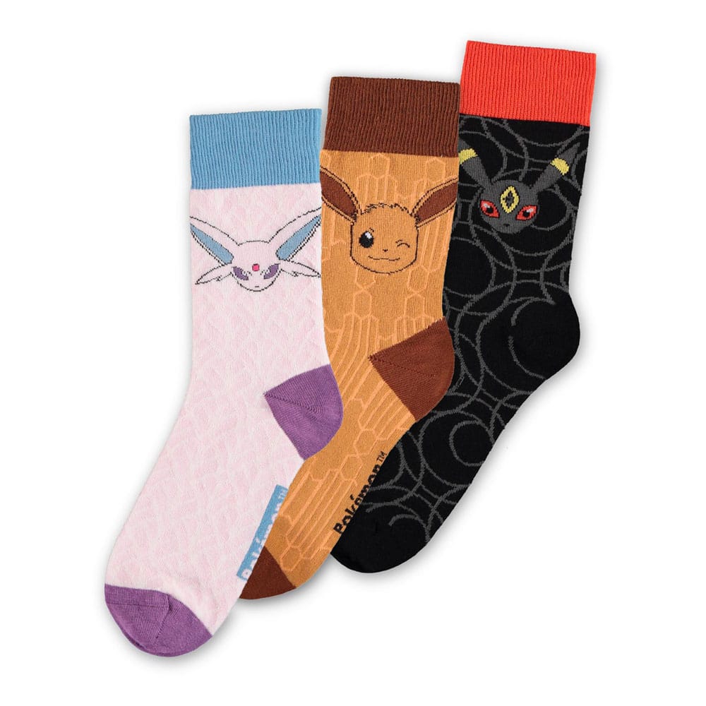 Pokémon Pack de 3 Calcetines Eevee Evolution 2.0 35-38 Frikytopia