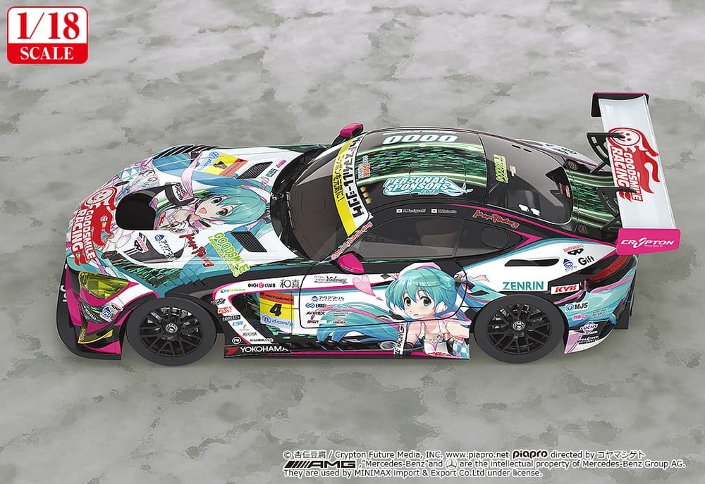 Hatsune Miku GT Project Vehículo 1/18 Good Smile Hatsune Miku AMG 2019 Ver. 26 cm