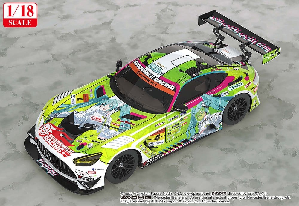 Hatsune Miku GT Project Vehículo 1/18 Good Smile Hatsune Miku AMG 2022 Season Opening Ver. 26 cm