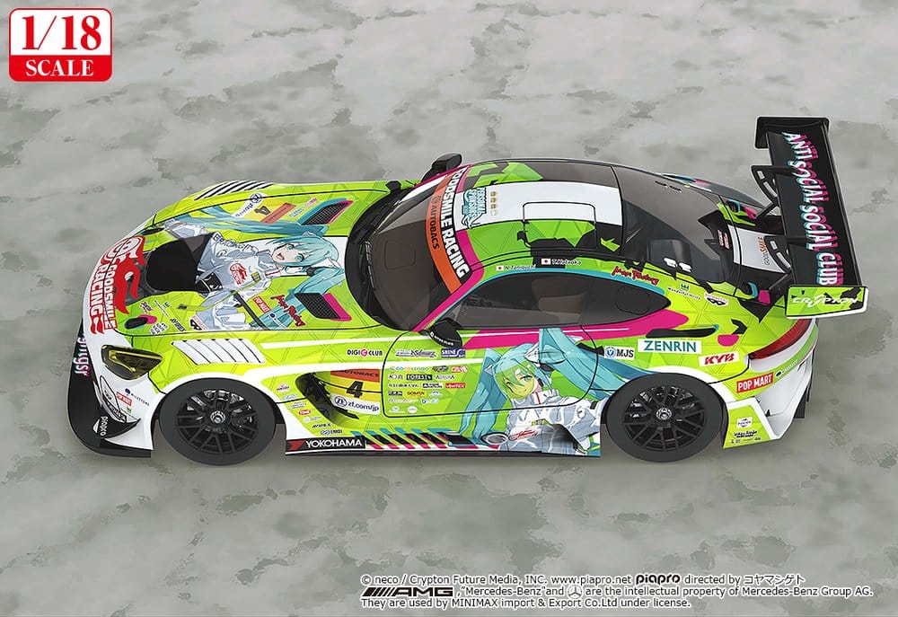 Hatsune Miku GT Project Vehículo 1/18 Good Smile Hatsune Miku AMG 2022 Season Opening Ver. 26 cm