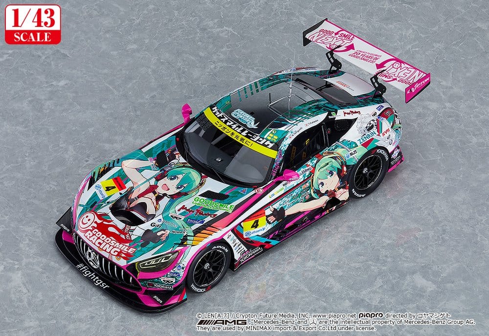 Hatsune Miku GT Project Vehículo 1/43 Good Smile Hatsune Miku AMG 2020 SUPER GT Okayama Test Ver. 11 cm