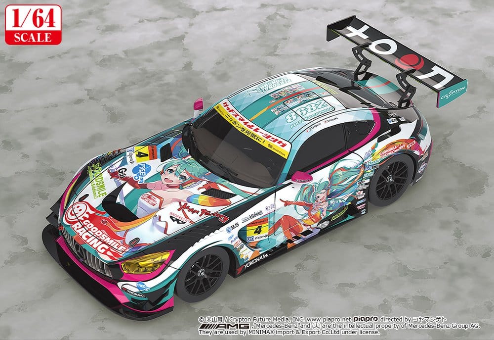Hatsune Miku GT Project Vehículo 1/64 Good Smile Hatsune Miku AMG 2016 Super GT Ver. 7 cm