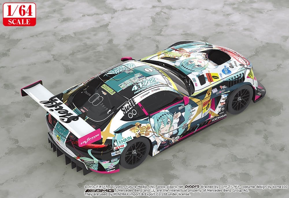 Hatsune Miku GT Project Vehículo 1/64 Good Smile Hatsune Miku AMG 2018 SUPER GT Ver. 7 cm
