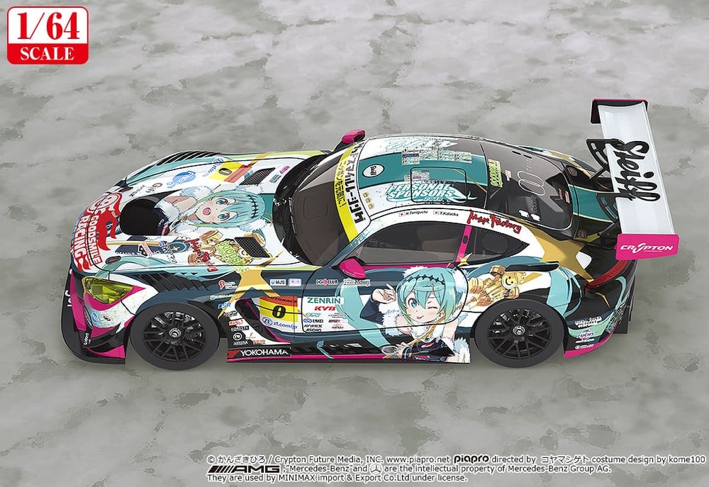 Hatsune Miku GT Project Vehículo 1/64 Good Smile Hatsune Miku AMG 2018 SUPER GT Ver. 7 cm