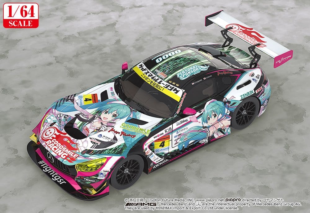 Hatsune Miku GT Project Vehículo 1/64 Good Smile Hatsune Miku AMG 2019 SUPER GT Ver. 7 cm