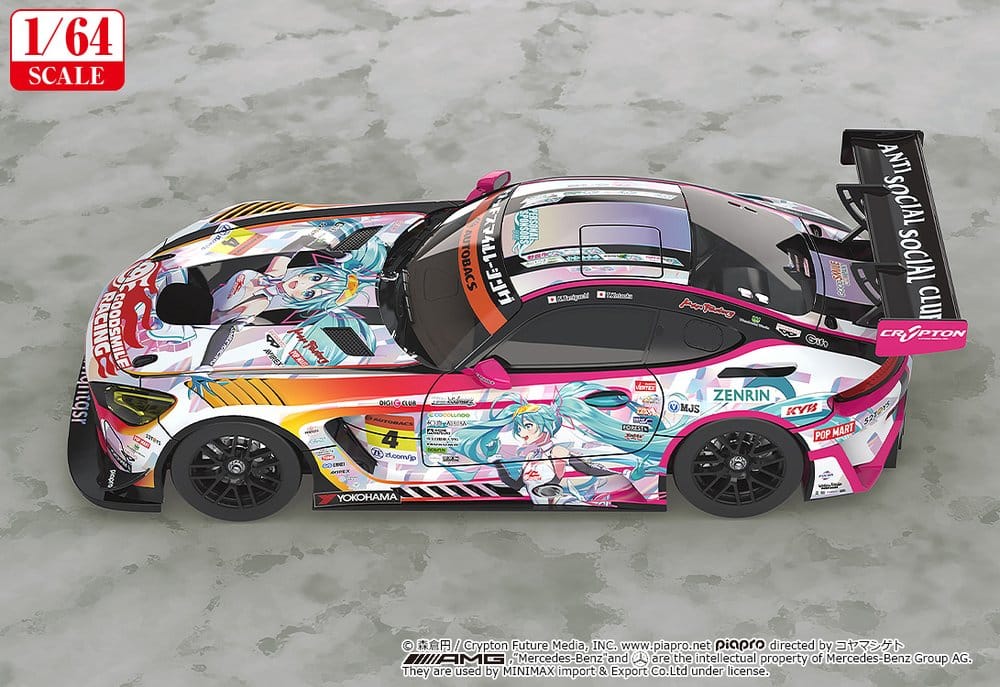 Hatsune Miku GT Project Vehículo 1/64 Hatsune Miku AMG 2021 SUPER GT Round 5 Ver. 7 cm