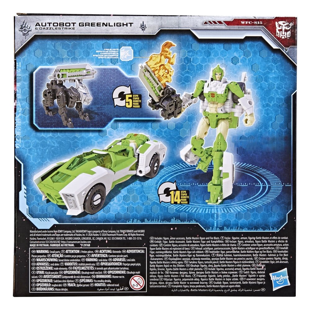 Transformers Generations War for Cybertron: Siege Deluxe Class Figura WFC-S15 Autobot Greenlight & Battle Masters Dazzlestrike 14 cm