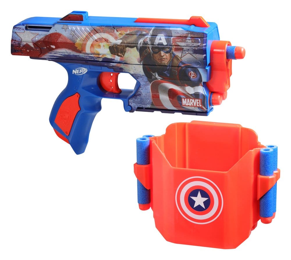 Marvel NERF Lanzador de Dardos Captain America Frikytopia