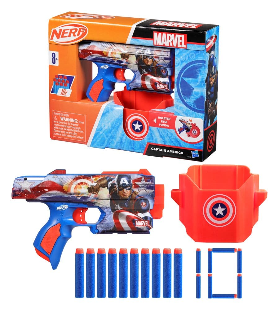Marvel NERF Lanzador de Dardos Captain America