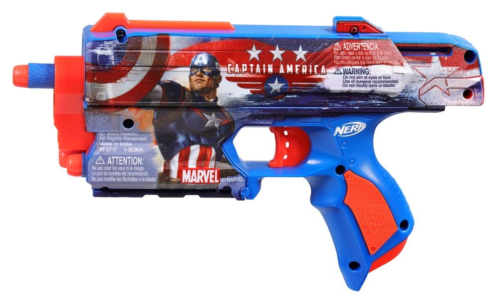 Marvel NERF Lanzador de Dardos Captain America