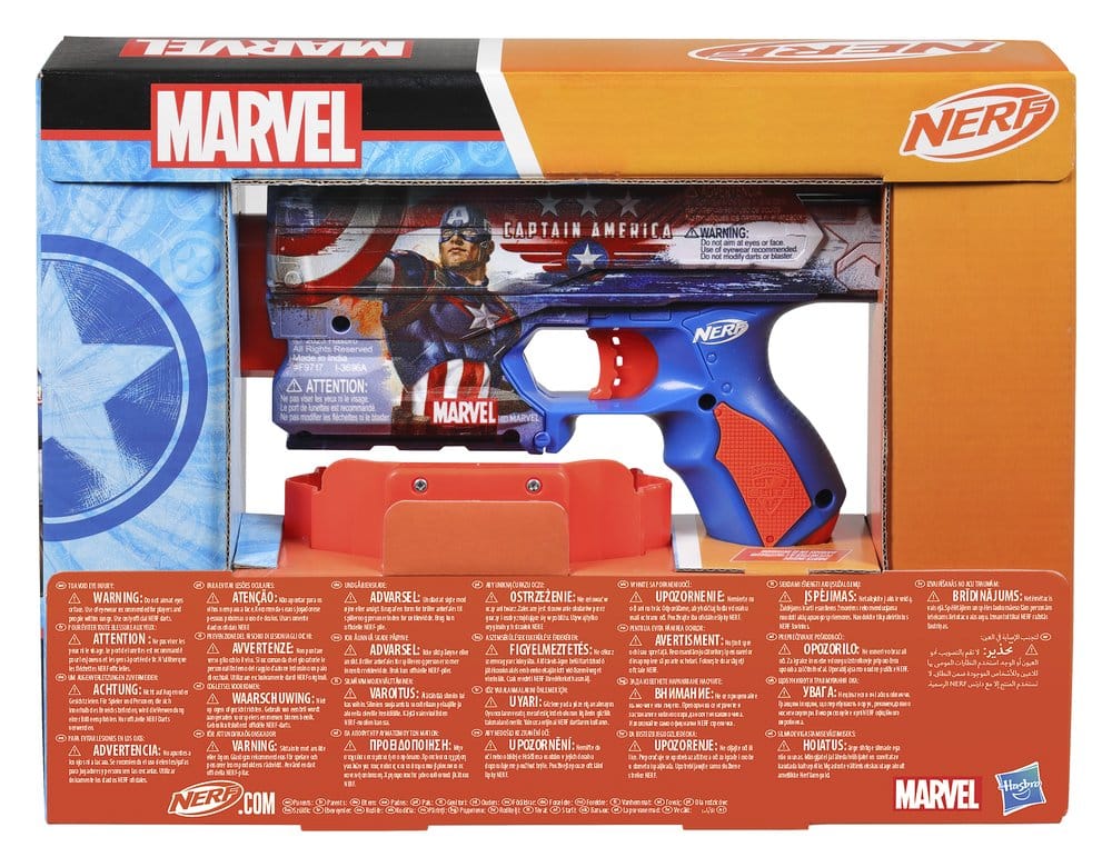 Marvel NERF Lanzador de Dardos Captain America