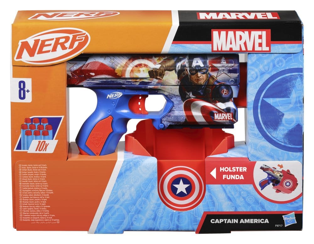 Marvel NERF Lanzador de Dardos Captain America