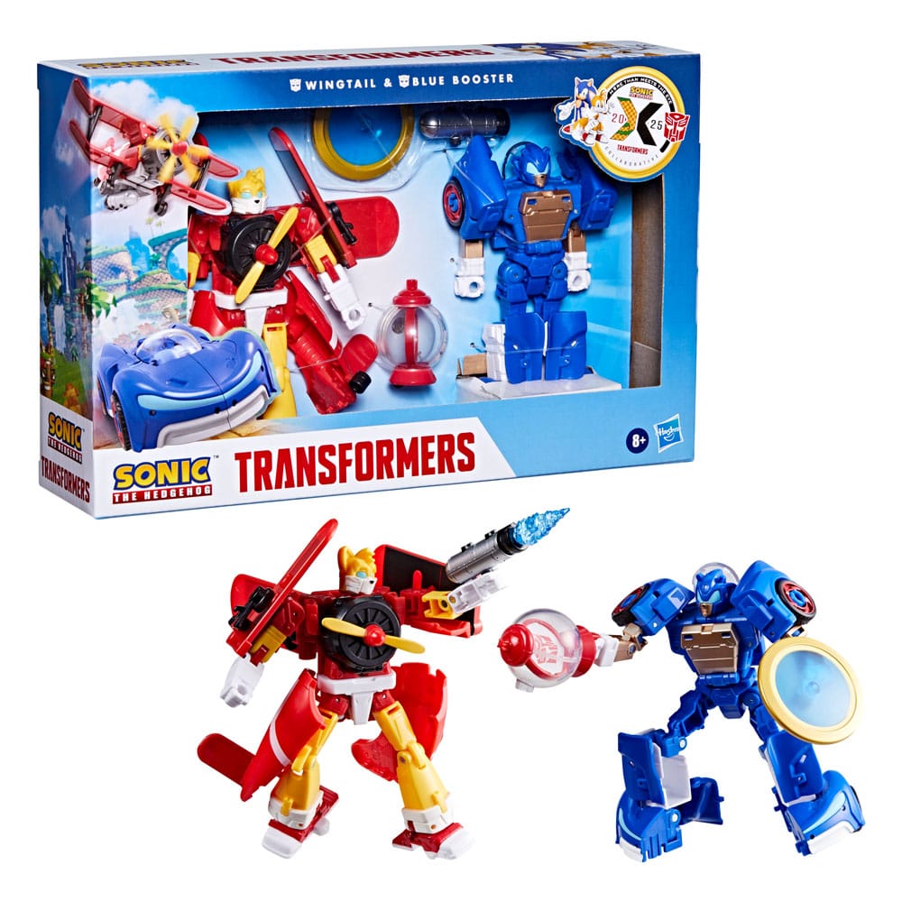 Figura hasbro transformers sonic the hedgehog wingtail & blue booster
