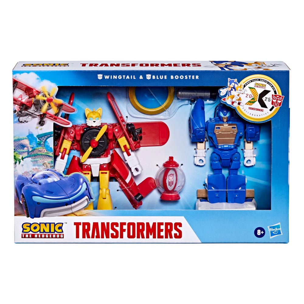 Figura hasbro transformers sonic the hedgehog wingtail & blue booster