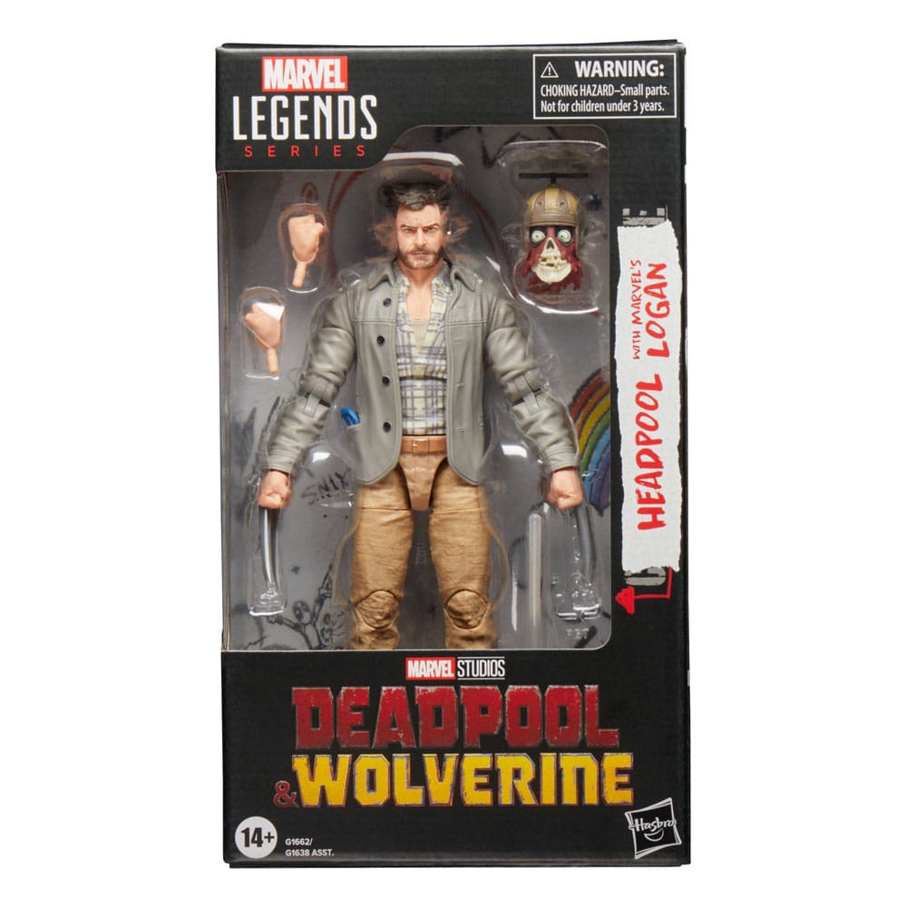 Figura Headpool with Marvels Logan Deadpool and Wolverine Marvel Legends