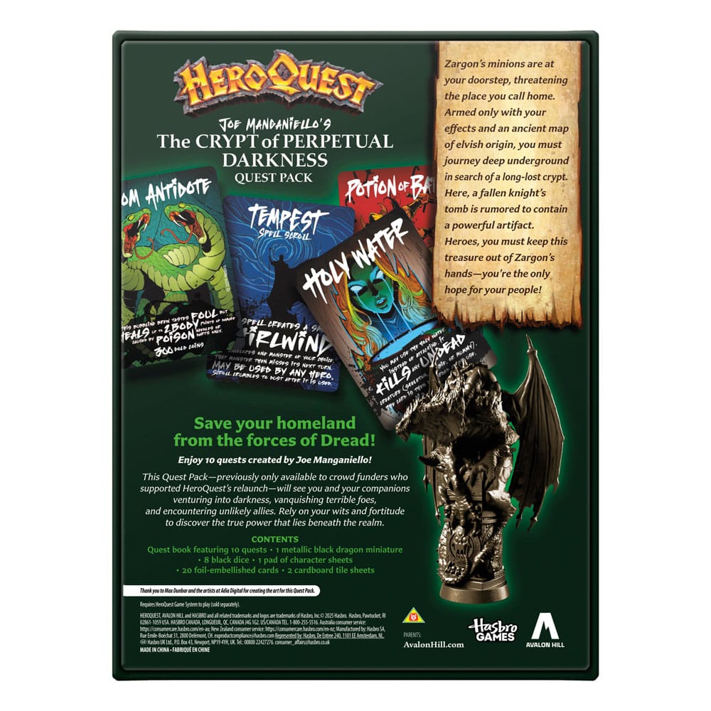 HeroQuest Expansión del Juego de Mesa The Crypt of Perpetual Darkness Pack de Misión *Edición Inglés*