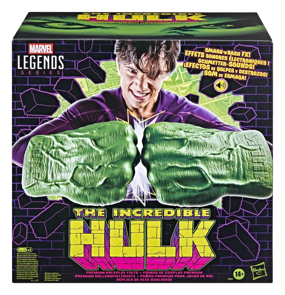 Replica hasbro marvel legends the incredible hulk puños electronicos 30.5cm