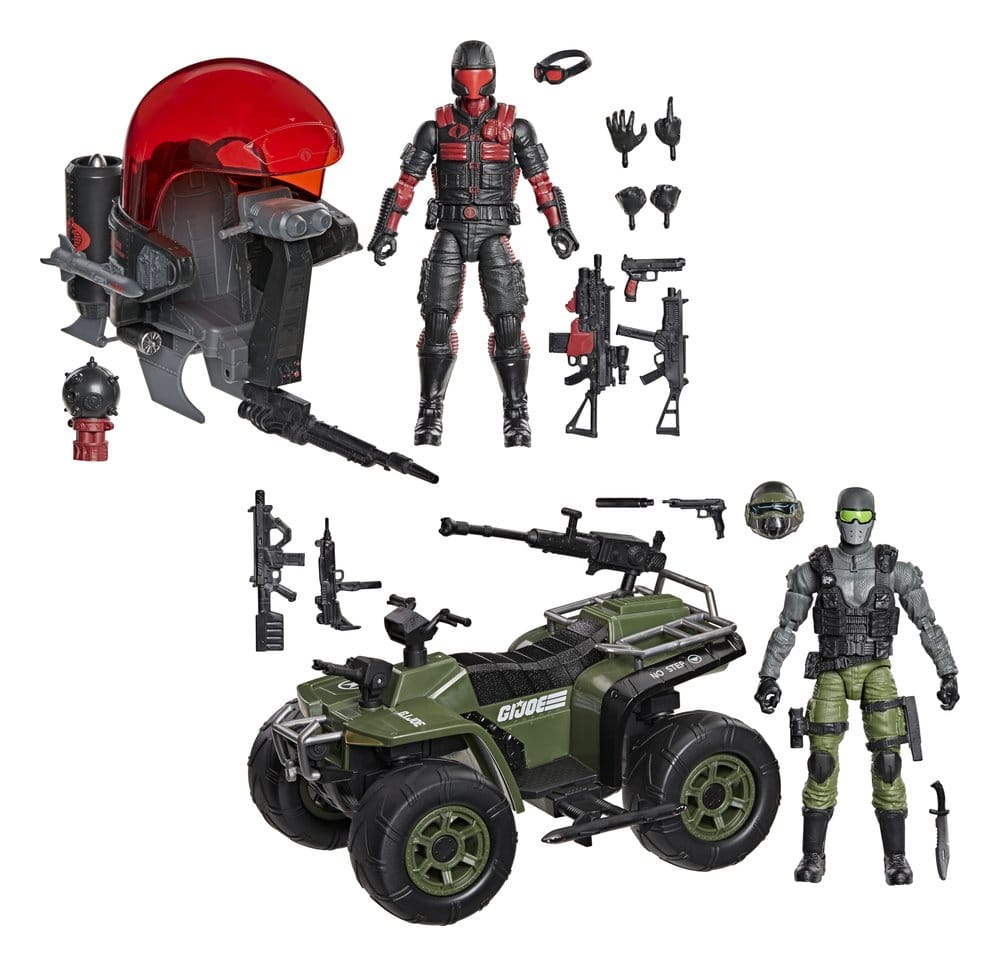 G.I. Joe Classified Series Set de Figuras y Vehículos Snake Eyes & Varmint ATV vs. Stealth Viper & Cobra Stealth Flight Pod (Trubble Bubble) 15 cm