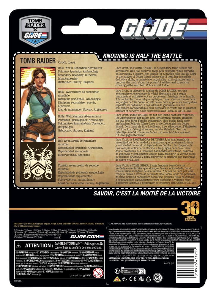 G.I. Joe Classified Series Retro Cardback Collaborative Figura Lara "Tomb Raider" Croft 15 cm