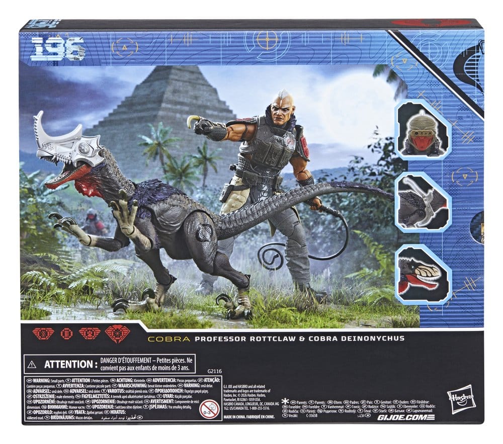 G.I. Joe Classified Series Pack de 2 Figuras #196 Professor Rottclaw & Cobra Deinonychus 15 cm