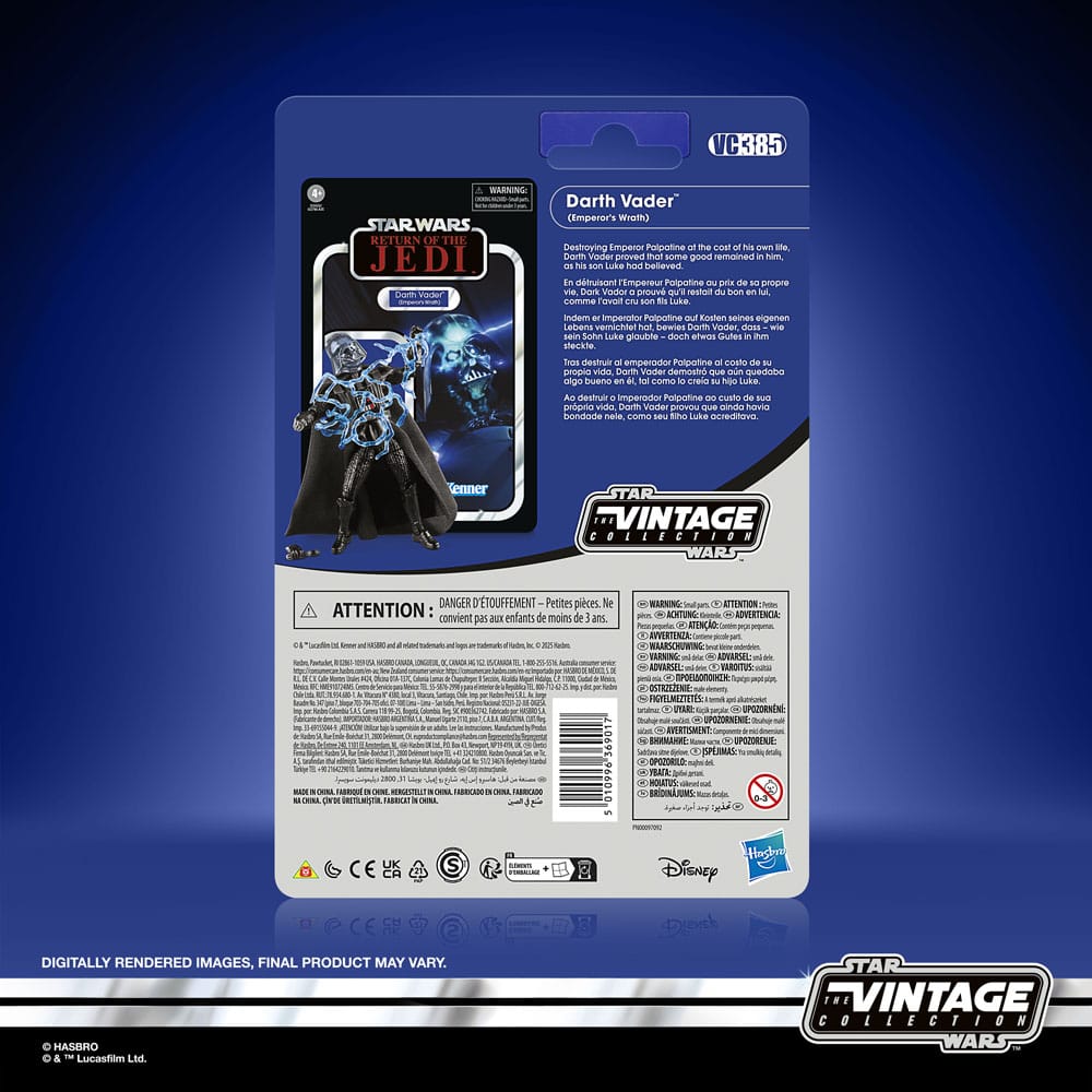Figura Darth Vader Emperor Wrath Return Of The Jedi Star Wars 9,5 cm