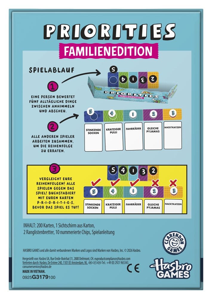 Priorities Juego de cartas Family Edition *Edición Alemán*